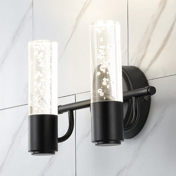 Bolha 10.75" 2-Light Minimalist Modern Bubble Acrylic/Iron Integrated LED Vanity Light